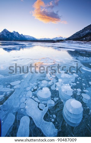 Winter Wonderland in Abraham Lake, Alberta, Canada
