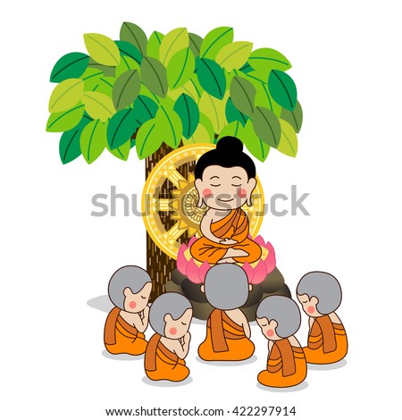 Lord Buddha'S First Sermon Vector Illustration. - 422297914 : Shutterstock