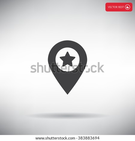 Map pointer star icon