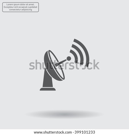 Radar Vector icon satellite dish tv technology.