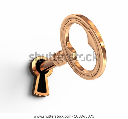 Golden Key In Keyhole Stock Photo 108963875 : Shutterstock