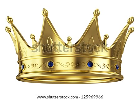 Gold Crown Isolated On White Background Stock Photo 125969966 ...