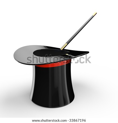 Magic Hat And Magic Wand Stock Photo 33867196 : Shutterstock