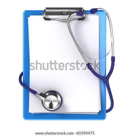 Blank Medical Clipboard With Stethoscope Stock Photo 60390475 ...