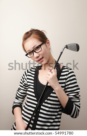 Young woman golf