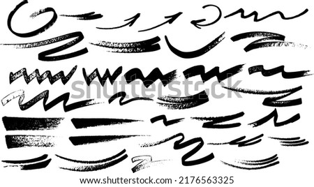 Scribble Marker vector brush. Freehand paint smear. Doodle handdrawn element.