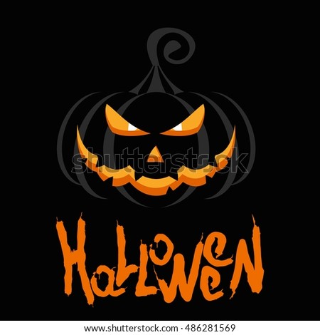 happy halloween party night card and brochure with grinning jack o