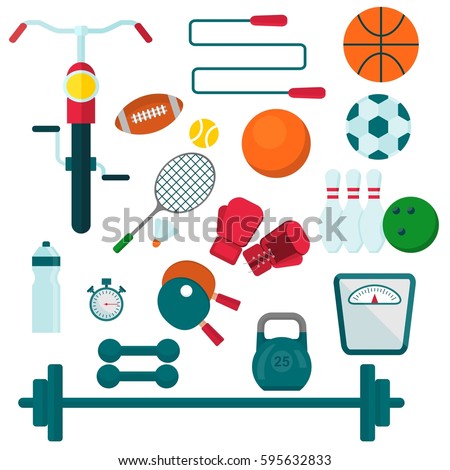 Set of sporting goods. 