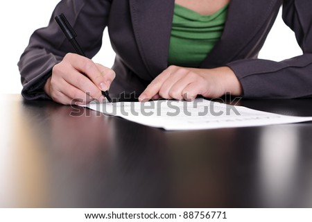 business woman signing contract;business concepts.