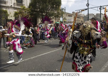 LA PAZ, BOLIVIA - MAY 12: Musicians at La Paz Carnival in Bolivia, declared UNESCO Cultural World Heritage. May 12, 2011 in La Paz, Bolivia