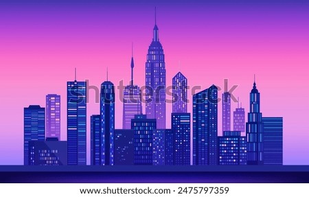 a cityscape with a city in the background.