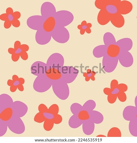 colorful abstract flower seamless pattern, y2k background
