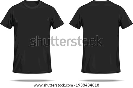 Black T-shirt on white background.