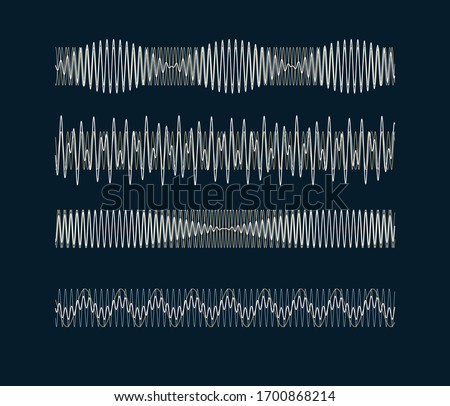 Resulting harmonic sine wave - visualization of acoustic waves types - nature of sound - vector concept of oscillation signal types
