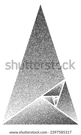  Big Golden ratio triangle - visualization of Fibonacci Sequence - vector concept of gold proportion
