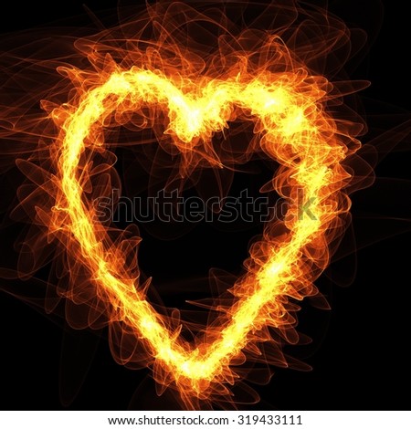 Orange Flame Heart