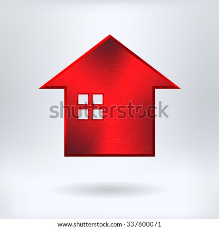 Brushed Metal  House - vector illustration