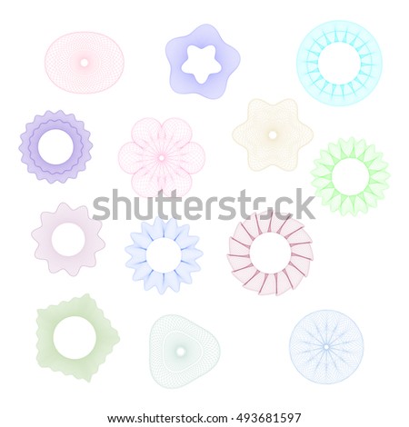 Set of Simple Guilloche Rosettes