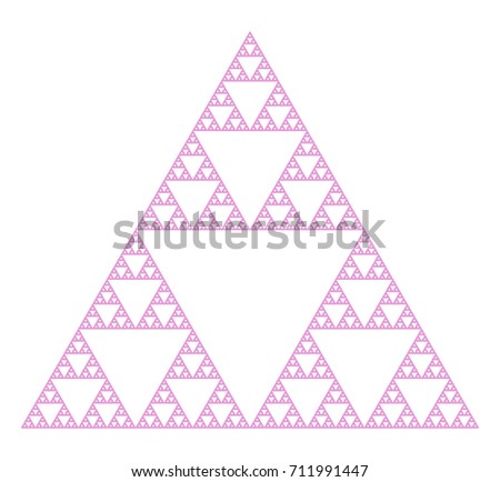 Flat Vector Computer Generated  Sierpinski's Triangle L-system Fractal - Generative Art  