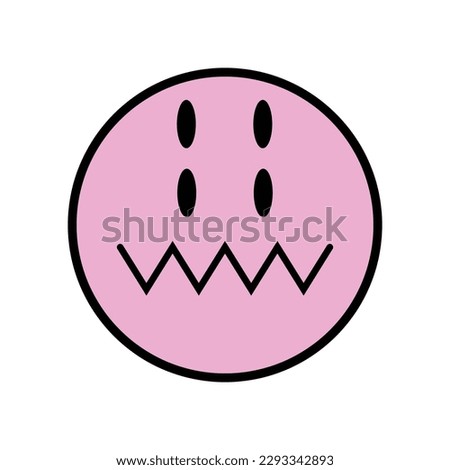 Woozy or Confounded face icon, pink rounded