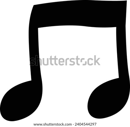 Musical Notes Beam Note, flat vector icon for musical apps and websites
