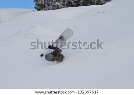 Snowboarding in the alps