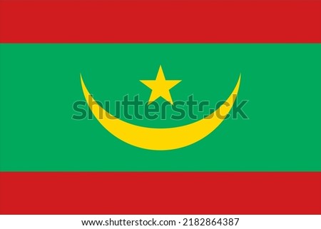 Flag of Mauritania. Accurate proportion and official colors.