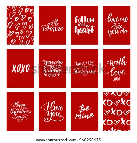 big vector set of hand drawn greeting cards about love white calligraphy isolated on red - Big Greeting Cards big vector set of hand drawn greeting cards about love white calligraphy isolated on red - Big Greeting Cards