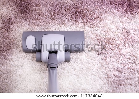 vacuuming very dirty carpet