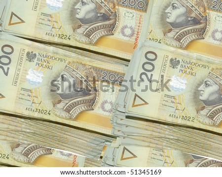 Poland Currency Banknotes In Denominations Of 200 Zl Pln Stock Photo ...