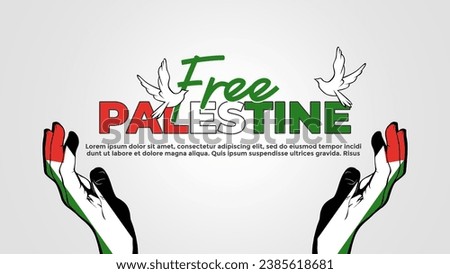 Free Palestine GAZA, Copy Space Text Area Palestine. Template for independence day. Free Palestine flag wallpaper, flyer, banner vector illustration. Poster about Palestine