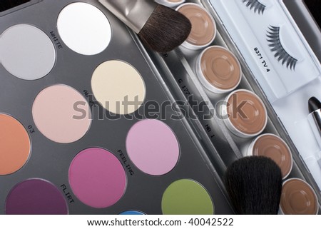 Professional make-up set, black background