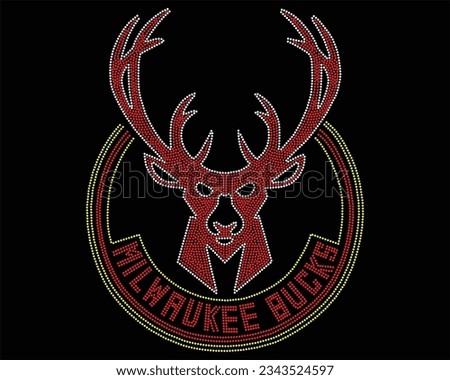 Milwaukee bucks rhinestone t-shirt design
