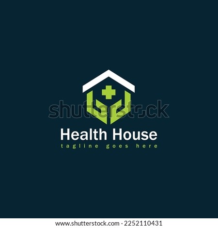 health house logo, medical logo, minimalist and business logo design in vector template.