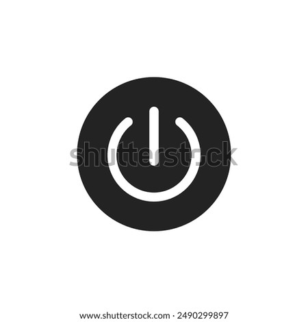 Power switch icon. Power button icon. Black flat icon isolated on white background. ON and OFF icon. Energy sing symbol. Vector illustration.