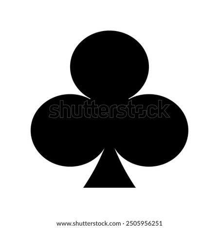 Club suit playing card icon. Black symbol in trendy flat style isolated on white background. Club icon page for your web site, design icon logo, app. Vector illustration.