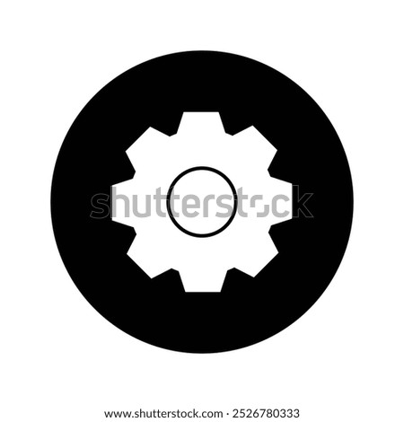 Gear filled flat solid icon.