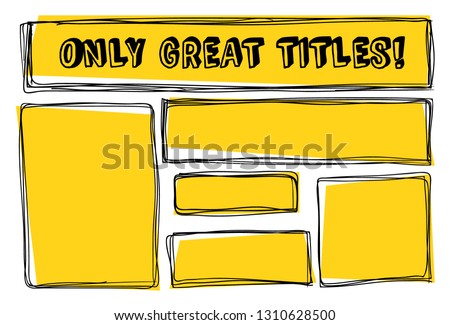 Message frames with yellow background. Great sketchy bubbles for you titles! Quote boxes, Vector objects
