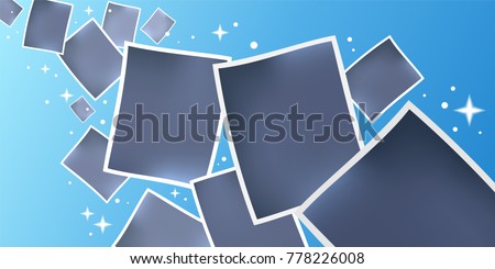 Collage of photo frames vector illustration. Design element of abstract background and collection of templates for memorial photo insertion 