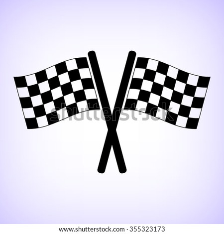 Racing Flag - Black Vector Icon - 355323173 : Shutterstock