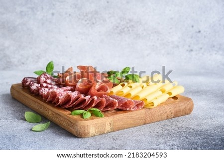 Similar – Image, Stock Photo Meat Sausage Cheese Bread