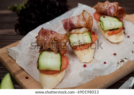 Kanape with bacon Stock fotó © 