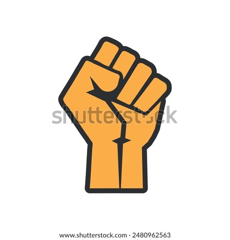 Revolution Hand with clenched fist vector illustration, Hand raised Proletarian Revolution, Freedom sign and protest symbol