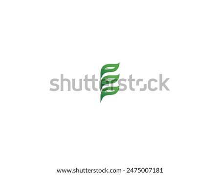 E letter nature leaf combination vector logo design