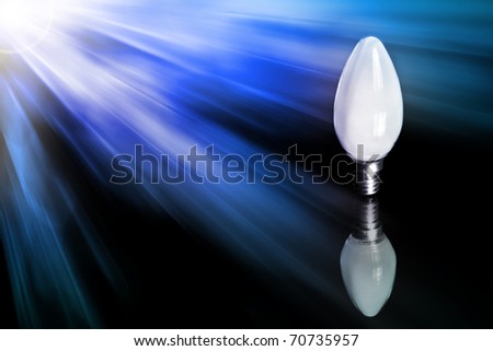 electric lamp on abstract dark blue background