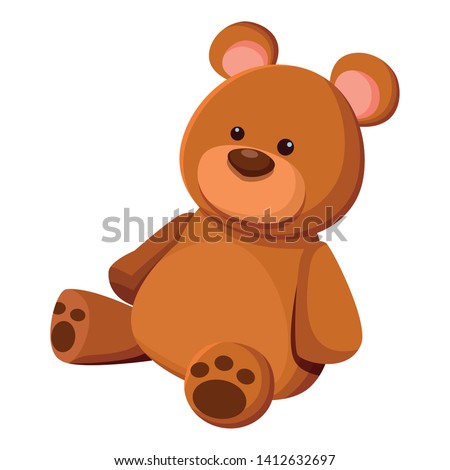 teddy bear toy icon cartoon isolated vector illustration graphic design
