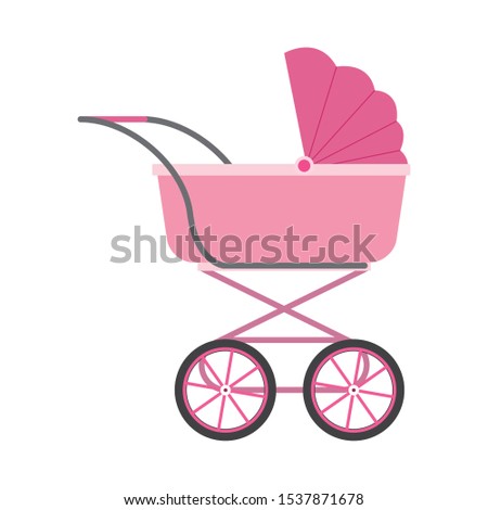 baby carriage icon over white background, vector illustration