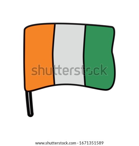 cote dlvoire flag country isolated icon vector illustration design