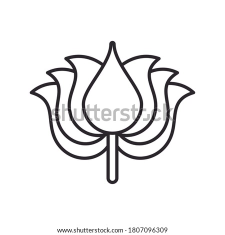 navratri lotus flower line style icon vector illustration design