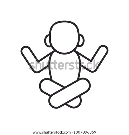 navratri prayer in lotus position line style icon vector illustration design